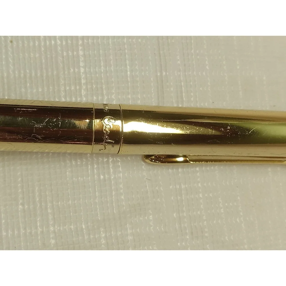 Pierre Cardin Gold Tone Ballpoint Pen Frosted Ergonomic Grip Luxury Stationery